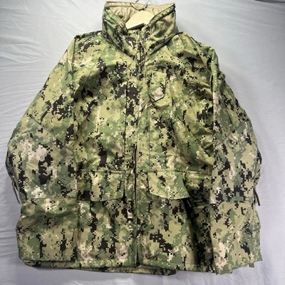 US Navy Type III Parka Working Coat Digital Camo XX Short Military Jacket Seals - Image 1 of 4