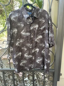 Puritan Shirt Men XL 46-48 Bass Fishing Short Sleeve Button Up - Rayon- Casual - Picture 1 of 4