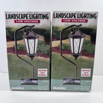 Malibu 11W 100410 CM401HL (2) Hanging Lantern Light Black Metal New Open Box - Image 1 of 4