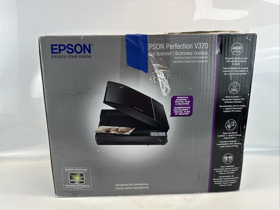 Epson Perfection V370 Photo, Slide & Film Scanner New In Box - Image 1 of 4