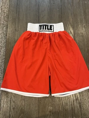 Men’s Title Reversible Boxing Shorts Blue Red Small - Image 1 of 2