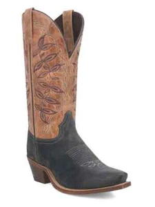 Laredo 20009 Womens KAMA Leather Boot Navy And Tan - Picture 1 of 4