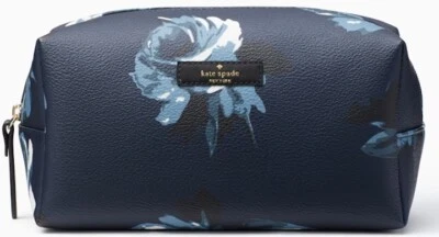 Kate Spade Bag Cosmetic Make Up Jewelry Shore Street Night Rose Davie Navy New Foto 1 de 4
