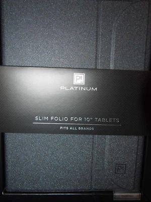 Platimum Slim Folio for 10" Tablets Fits all brands Gray PT-UN102G Brand New - Image 1 of 4
