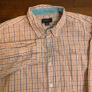 Covington Shirt Men Large Button Down Long Sleeve Multicolor Check 100% Cotton - Picture 1 of 7