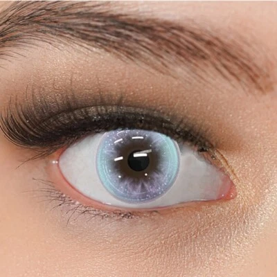 CHARMIGA Kontaktlinsen farbig blau lila Jahreslinsen ohne Stärke Mariposa Blue-Violet