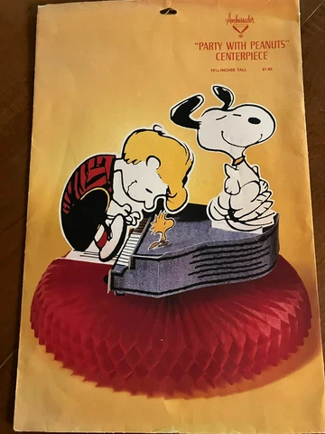 AMBASSADOR PARTY WITH PEANUTS CENTERPIECE SNOOPY & SCHROEDER PLAYING PIANO-1965 Cover