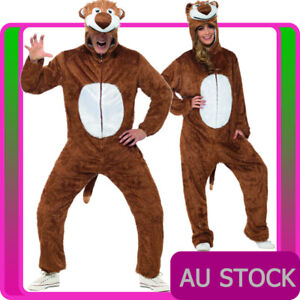 Mens Lion King Costume Adult Jumpsuit Animal Zoo Party Simba Book Week Outfits