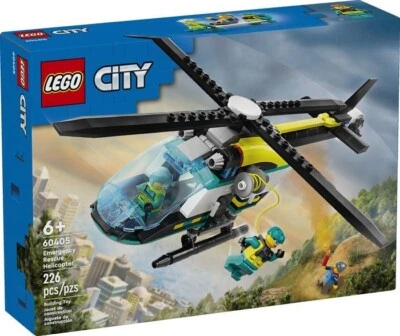 NUEVO LEGO City Helicóptero de Rescate de Emergencia 60405 Senderista, Rescatador y Piloto Minifiguras Foto 1 de 4
