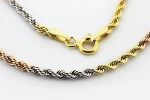 Collana Cuerda En Oro 18Kt. A 3 Colores Oro Blanco Rosa Amarillo 50Cm 3,00Gr - Imagen 1 de 11