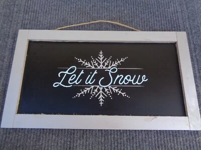 ArtMinds Chalkboard Plaque "Let it Snow" Hanging Wall Decor 18" x 10" - Image 1 of 4