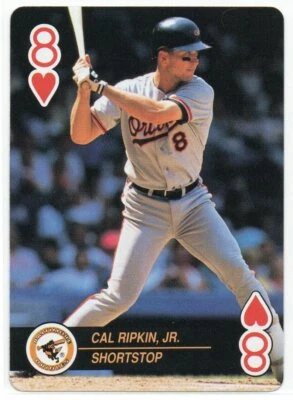 Cal Ripken 1992 U.S. Playing Cards All-Star #8H Baltimore Orioles Hall of Fame 1 - Image 1 of 2