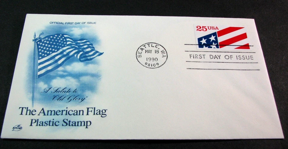 US Stamp FDC Scott# 2475 American Flag-Plastic Stamp  1990 Used L755 (1) - Image 1 of 1