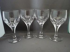 4 Atlantis Crystal Evora Cut Pattern Wine Glasses 6" Tall - Picture 1 of 7