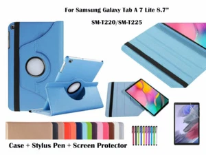 360°Rotate Litchi Grain PU Leather Cover Case for Samsung Galaxy Tab A 7 Lite - Bild 1 von 15