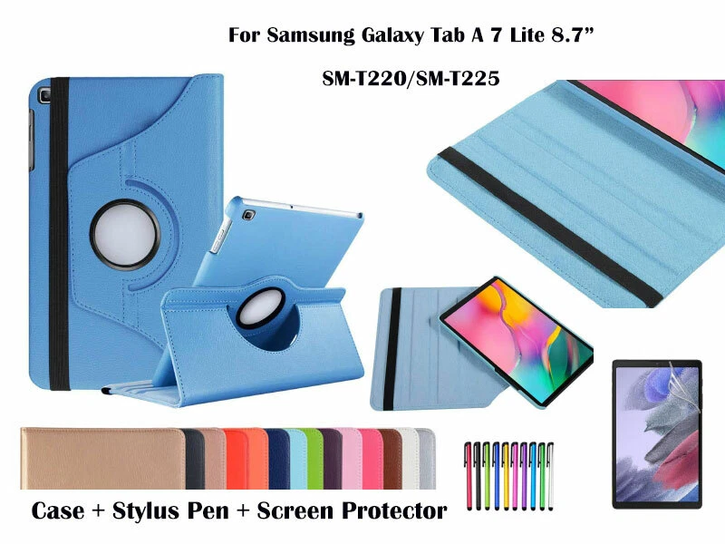 360°Rotate Litchi Grain PU Leather Cover Case for Samsung Galaxy Tab A 7 Lite  - image 1 of 1