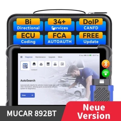 Dispositivo de diagnóstico de automóvil MUCAR 892BT OBD2 2025 escáner 34 restablecimiento actualizaciones gratuitas DE