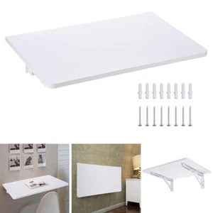 Wall Mounted Floating Folding Writing Table PC Computer Desk Home Office White - Picture 1 of 9