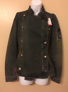 Chaqueta de mezclilla para mujer, Talla L, con cuello. - Picture 1 of 6