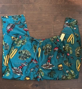 Tommy Bahama Herren Pyjamahose Tropical Christmas Santa Neu Gr. L Fleece - Bild 1 von 3
