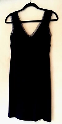 Vestido sem mangas Nanette Lepore mistura de lã preto forrado LBD clássico joelho tamanho 6 - Imagem 1 de 4