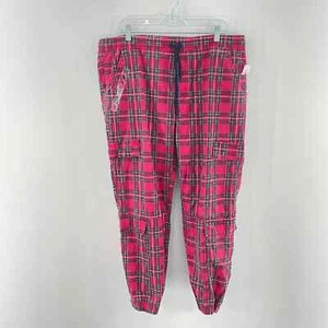 LOVELOVELOVE Pink Black White Cotton Plaid Pajama Pants Womens Size 3XL - Picture 1 of 6