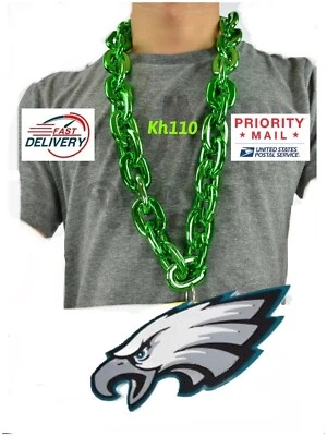 Philadelphia Eagles NFL 3D Fan Chain Collar Espuma (Cadena Verde) Priority Mail Foto 1 de 4