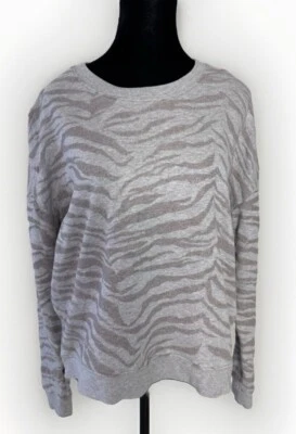 Sudadera Rails Top L Sudadera Marlo Gris Brezo Flocado Cebra Cremallera Lateral Foto 1 de 4