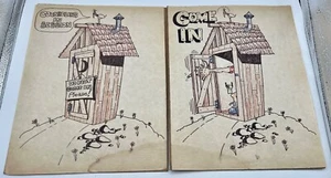 Pair Vintage Original Comic Art Humor Cartoon Drawing Sketch Military Army - Picture 1 of 6