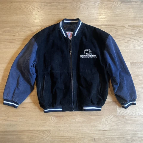 VINTAGE Penn State Leather Jacket Essex Mens Extra Large XL Lined Sueded Varsity Cover