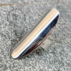 Silver Long Statement Ring 925 Silver Long Cuff Ring Rings for Women Full Finger - Picture 1 of 5