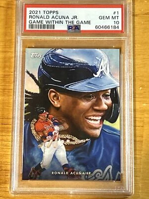 2021 Topps Game Within the Game Ronald Acuna Jr. #1 ~ Atlanta Braves ~ PSA 10 - Image 1 of 4