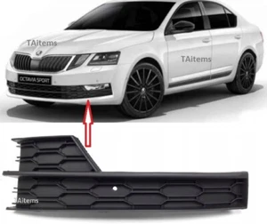 LEFT FOG LIGHT GRILL WITH BLACK TRIM FITS SKODA OCTAVIA III (5E) 2017-2020 - Picture 1 of 6
