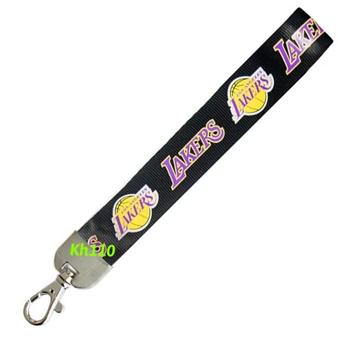 NBA Los Angeles Lakers Wristlet Lanyard Keychain - Black Cover