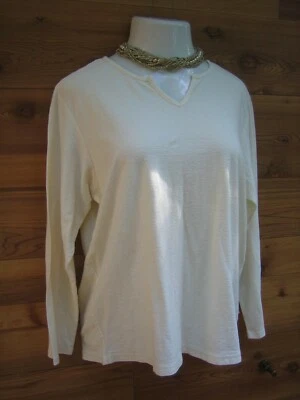 Camiseta Columbia XL tejida elástica escote con muescas avena manga larga 12 13 14  Foto 1 de 3