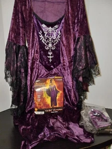 Womens VAMPIRE COSTUME Purple Black Large 12-14 Velveteen Lace By Rubies - Picture 1 of 20
