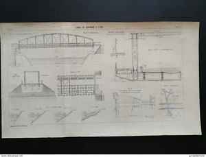 ANNALES PONT et CHAUSSEES (Allemagne) - Plan du canal de Dortmund a L'EMS - 1904 - Bild 1 von 3