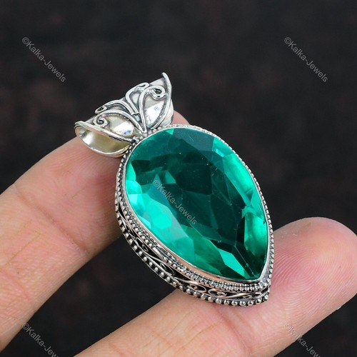 CHROME HEARTS Ciondolo Pera Cromo Diopside Gemma Fatto a Mano Vintage Anniversario Argento 925