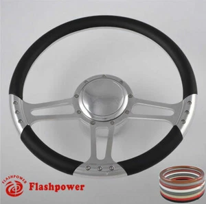 Kit Volante Billet Aluminio 9 Agujeros 14" con Botón Bocina y Adaptador - Imagen 1 de 10