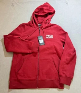 Sudadera True Religion Adulto Mediana Roja Cremallera Completa Mangas Largas Sudadera con Capucha para Hombre. - Imagen 1 de 14