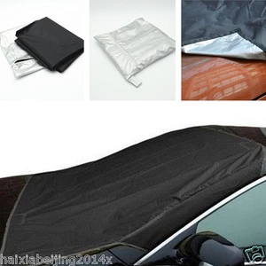 Car Black Snow Protect Cover Magnet Windshield Ice Sun Frost Protector Tarp Flap - Picture 1 of 8