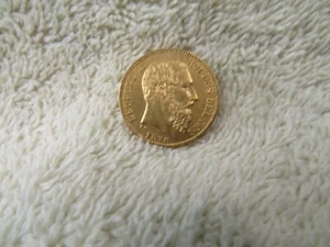 1878 GOLD 20 Franc-Leopold II - Picture 1 of 2