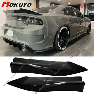 Sport Black Rear Bumper Lip Spoiler Spats Splitter For Dodge Charger 2015-2023 Foto 1 de 4