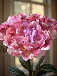 Künstliche Pflanze Deko Kunstblumen Kunstpflanzen Blumenstrauß Topf Pfingstrose - Bild 1 von 3