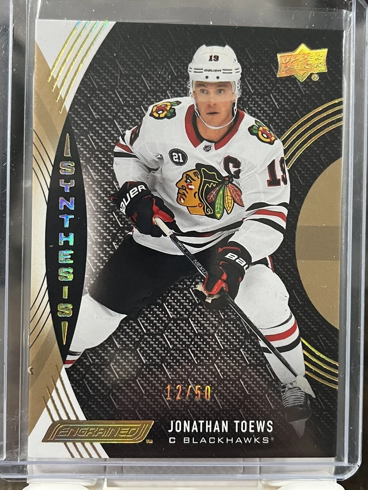 2018-19 Upper Deck Engrained Synthesis Grip /50 Jonathan Toews #S-37 - Image 1 of 2