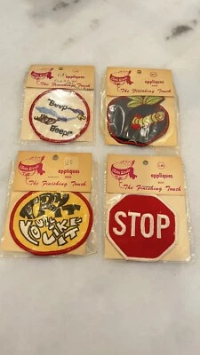 VINTAGE NWT CLOTH WORLD THE FINISHING TOUCH PATCHES SET OF 4 Road Runner  - Image 1 of 4