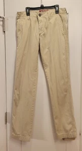 Arizona Jean Khaki Pants - Size 30x32 Beige Khaki Slim Flex Chino Button Closure - Picture 1 of 10