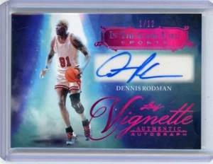 2024 FOGLIA NEL GIOCO USATO BASKET VIGNETTA AUTOGRAFO #1/12 Dennis Rodman - Foto 1 di 2