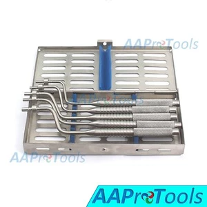 Dental Surgery Sinus Osteotomes Set of 5 Concave Angled+Free Stainless Cassette - Picture 1 of 3