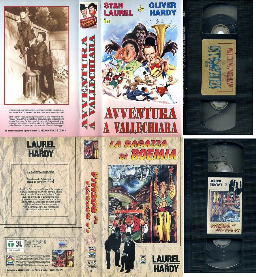 STANLIO E OLLIO 2 VHS ORIGINALI AVVENTURA A VALLECHIARA LA RAGAZZA DI BOEMIA - Immagine 1 di 1